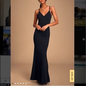Backless mermaid maxi dress